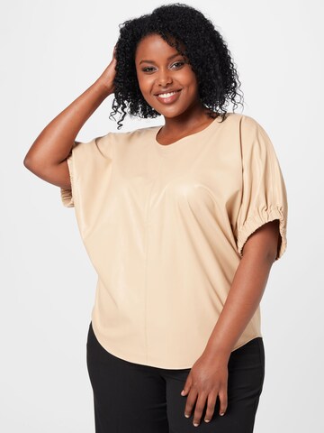 SAMOON - Blusa em bege: frente