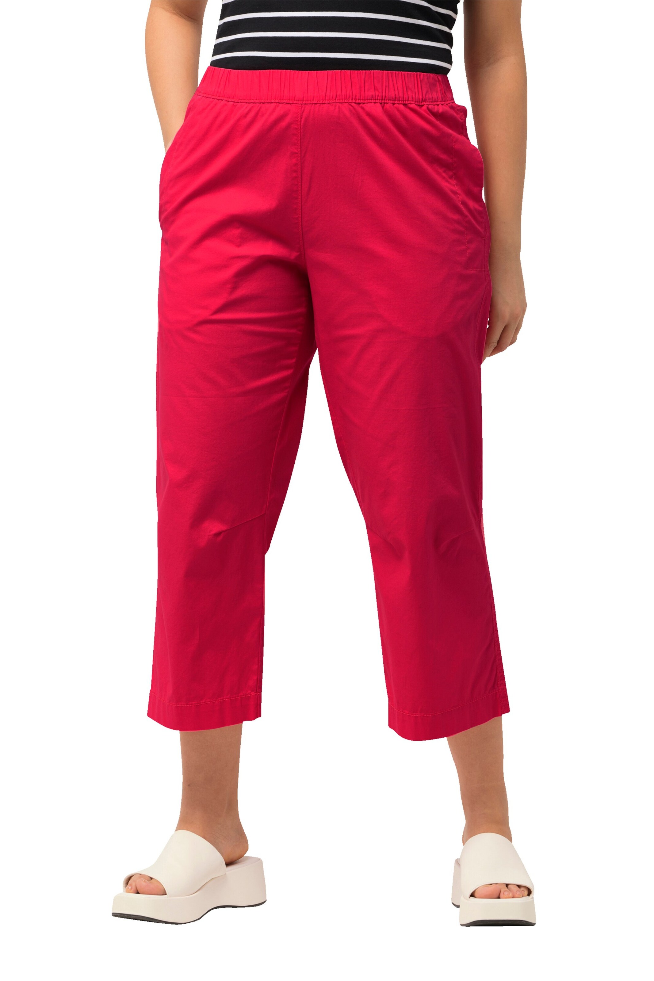 Ulla Popken Loosefit Broek in Roze: voorkant