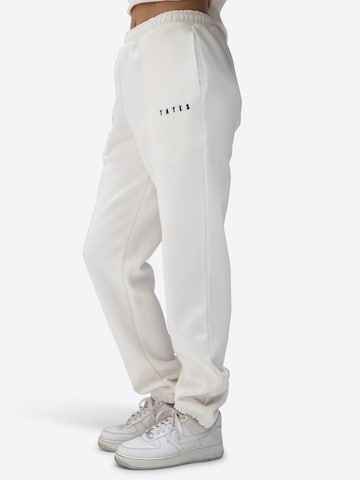 TATES Tapered Workout Pants in White
