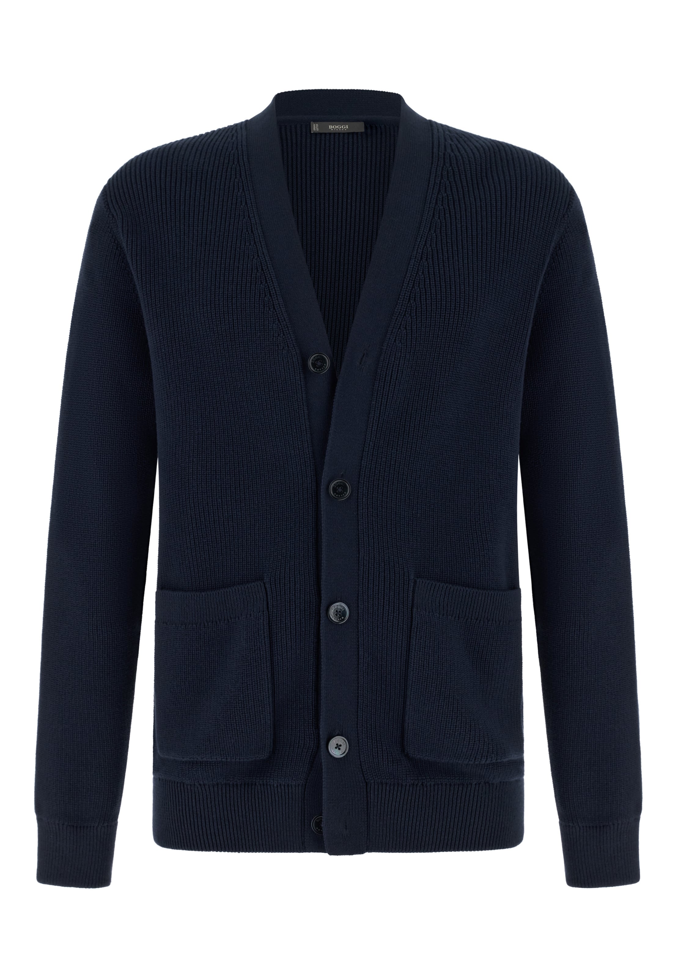 Boggi Milano Strickjacke 'B Sustainable' in Blau: Vorderseite