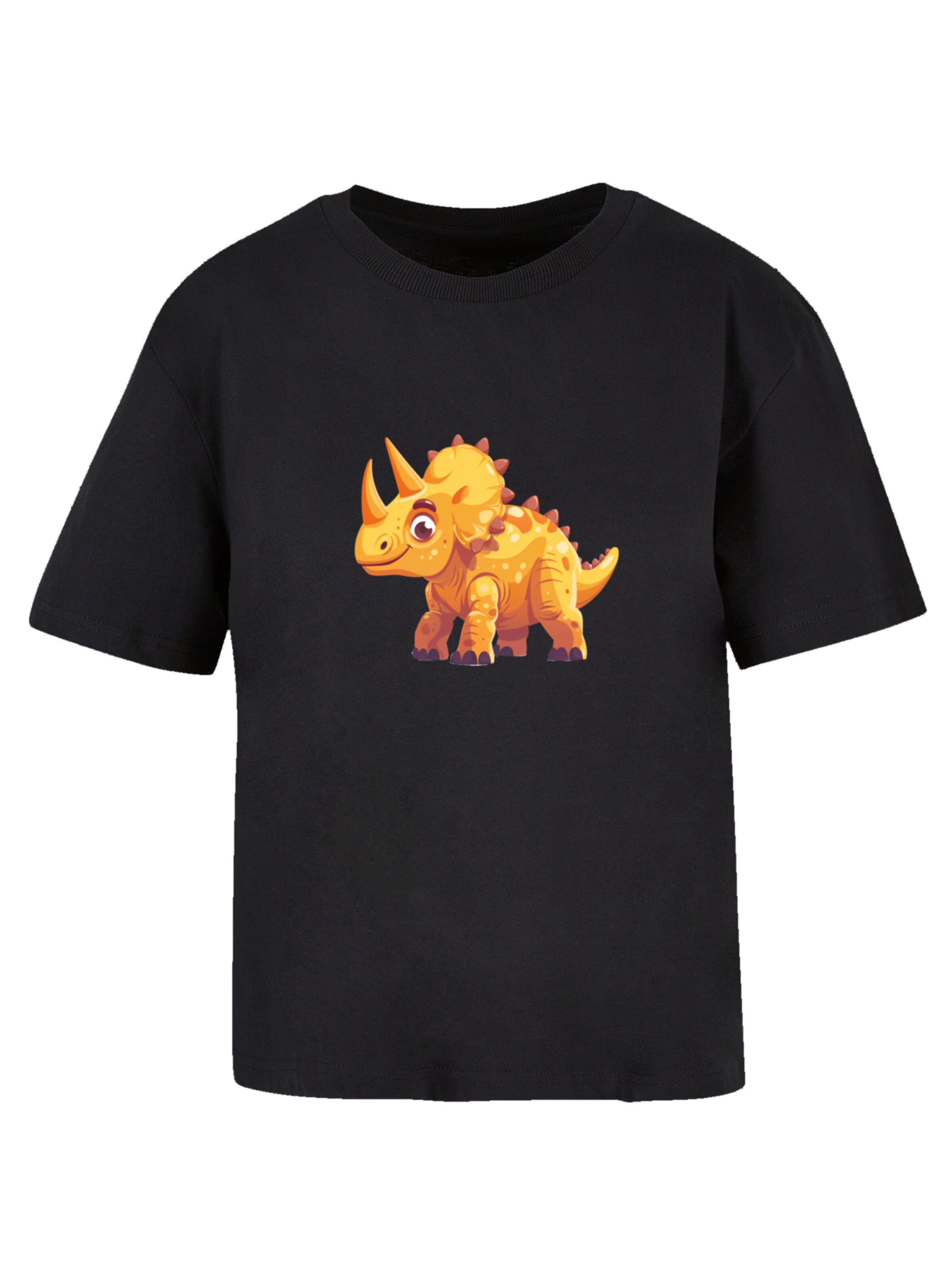 T-shirt 'Süßer Triceratops Dinosaurier' F4NT4STIC en noir : devant