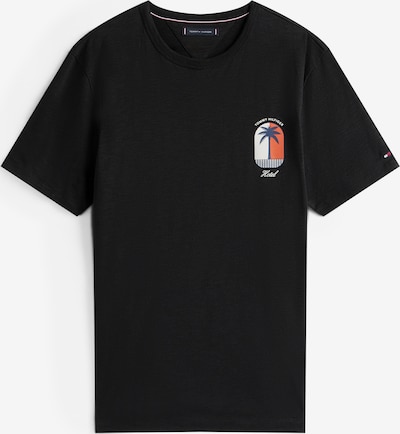 Marškinėliai 'PALM TREE' iš TOMMY HILFIGER, spalva – tamsiai mėlyna / šviesiai raudona / juoda / balta, Prekių apžvalga