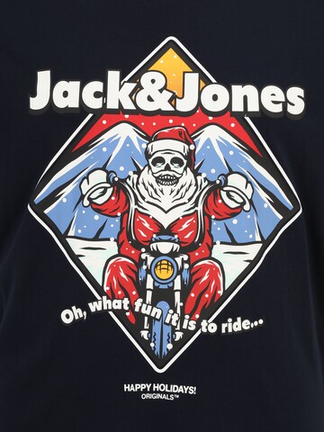 Jack & Jones Plus Shirt 'JJXMAS CHRISTMAS SKULL' in Zwart