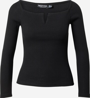 Nasty Gal Shirt in Black: front