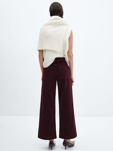 MANGO Wide leg Pants 'CATHERIP' in Red