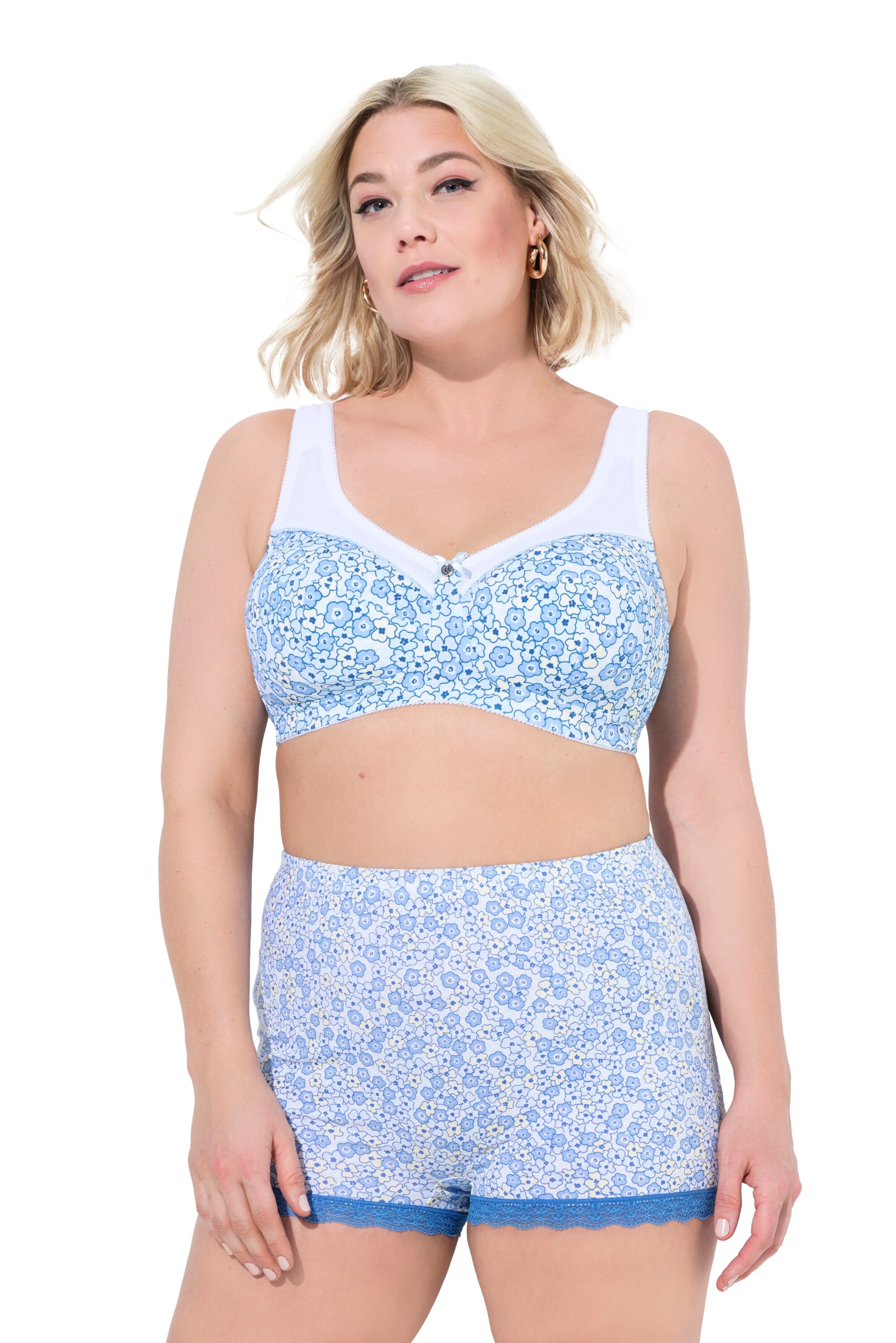 Ulla Popken Broekje in Blauw: voorkant