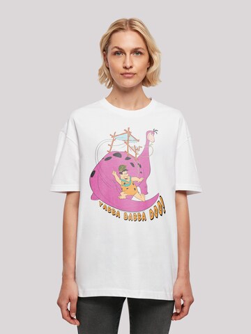 F4NT4STIC Oversized shirt 'Yabba Dabba Doo' in Wit: voorkant