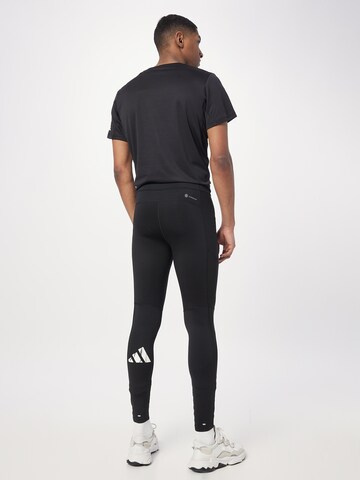 juoda ADIDAS PERFORMANCE Siauras Sportinės kelnės 'Run It'