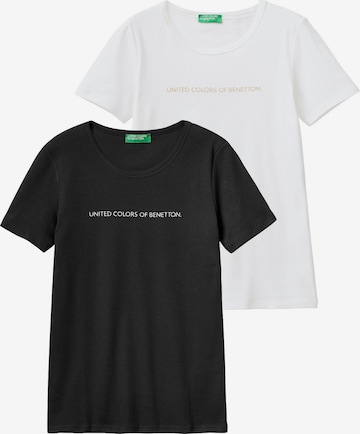 UNITED COLORS OF BENETTON T-Shirt YOU ABOUT in | Schwarz, Weiß
