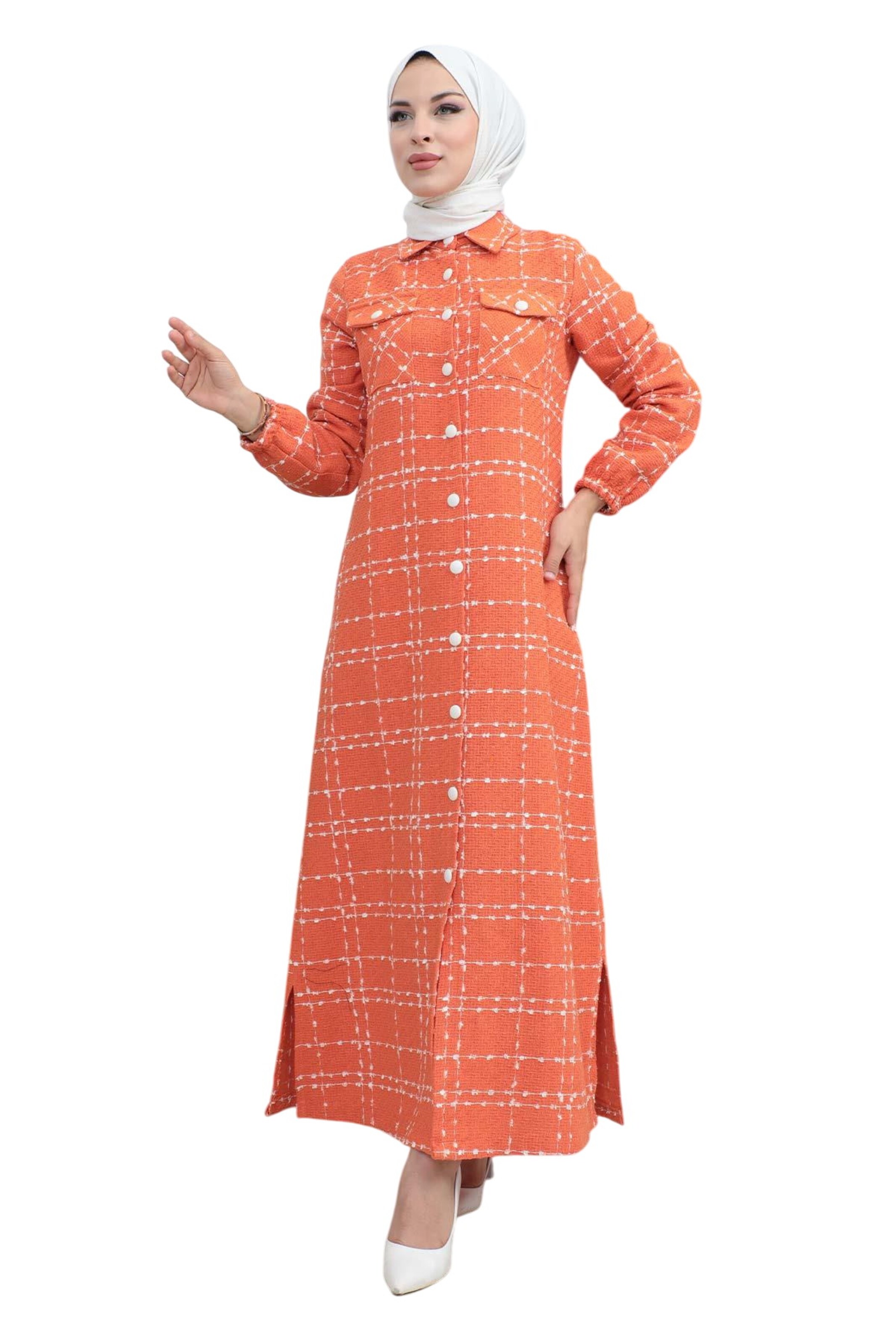 Manteau mi-saison MODAMIHRAM en orange