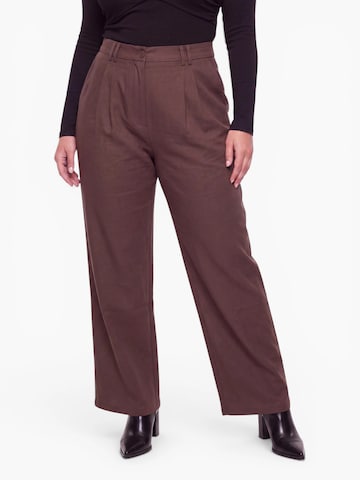 CITA MAASS Wide Leg Bukser i brun: forside
