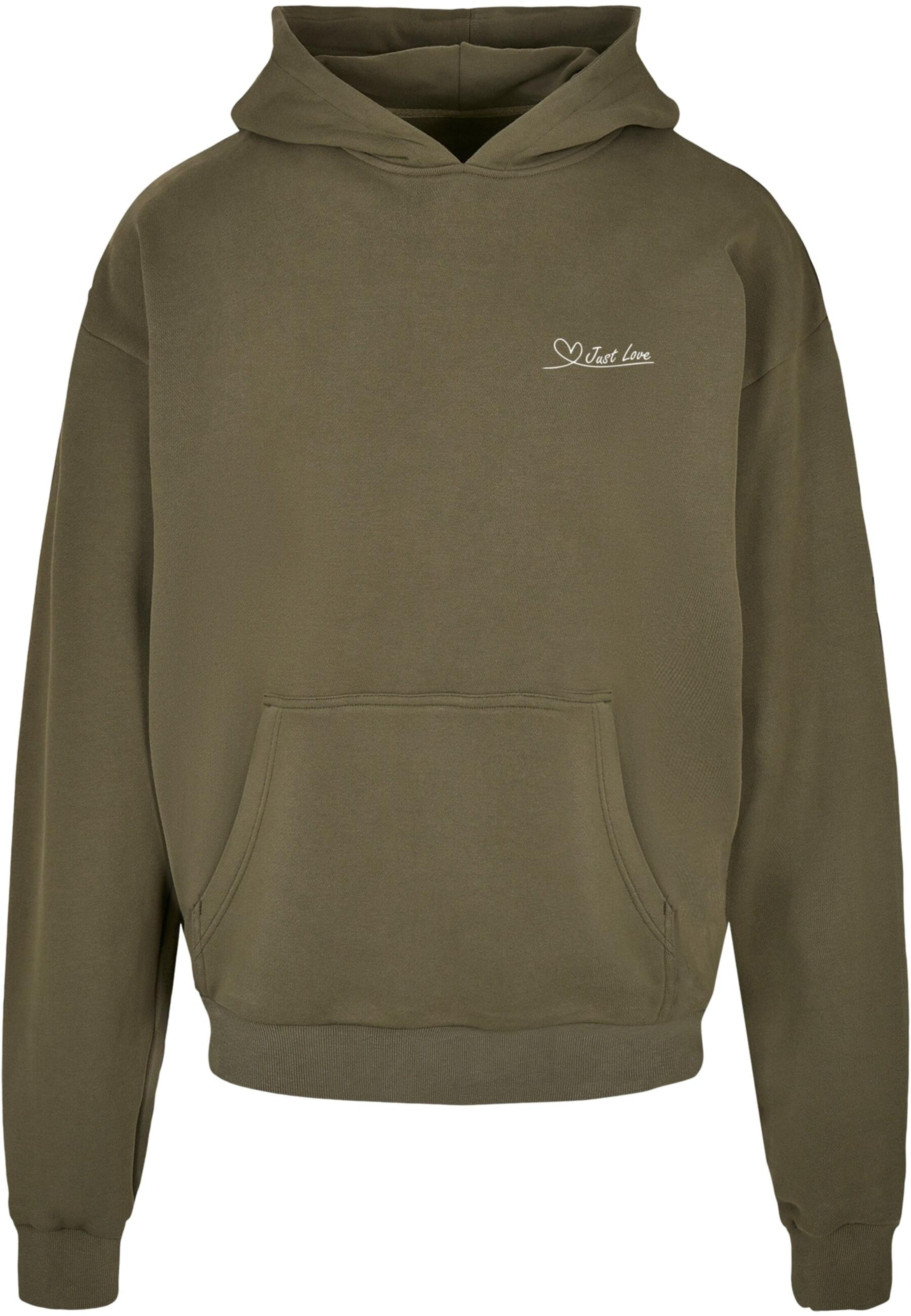 Merchcode Sweatshirt 'Just Love' in Groen: voorkant