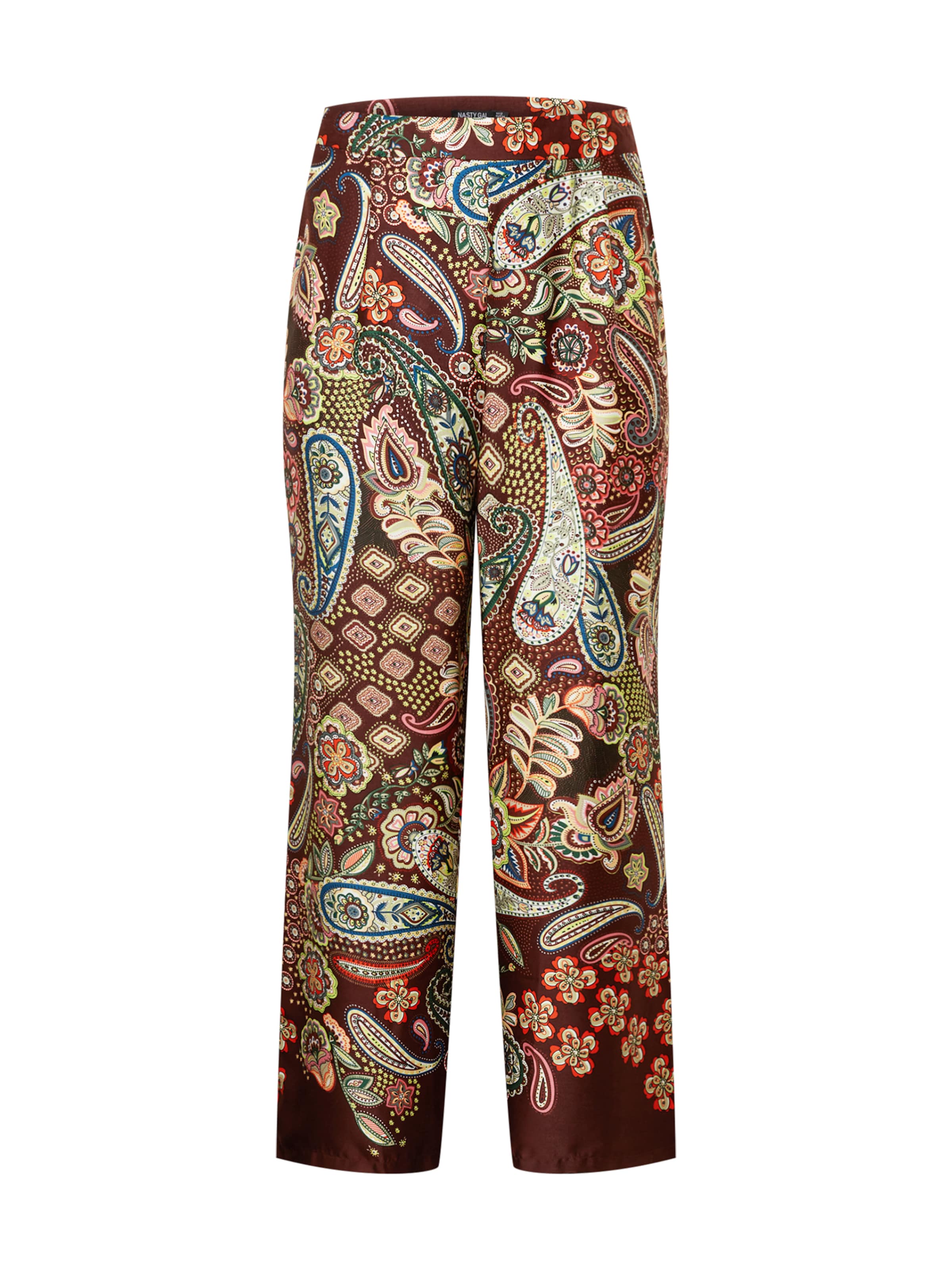 Nasty Gal Plus Wide leg Παντελόνι σε καφέ: μπροστά