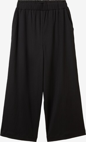 TOM TAILOR DENIM Wide Leg Hose in Schwarz: predná strana