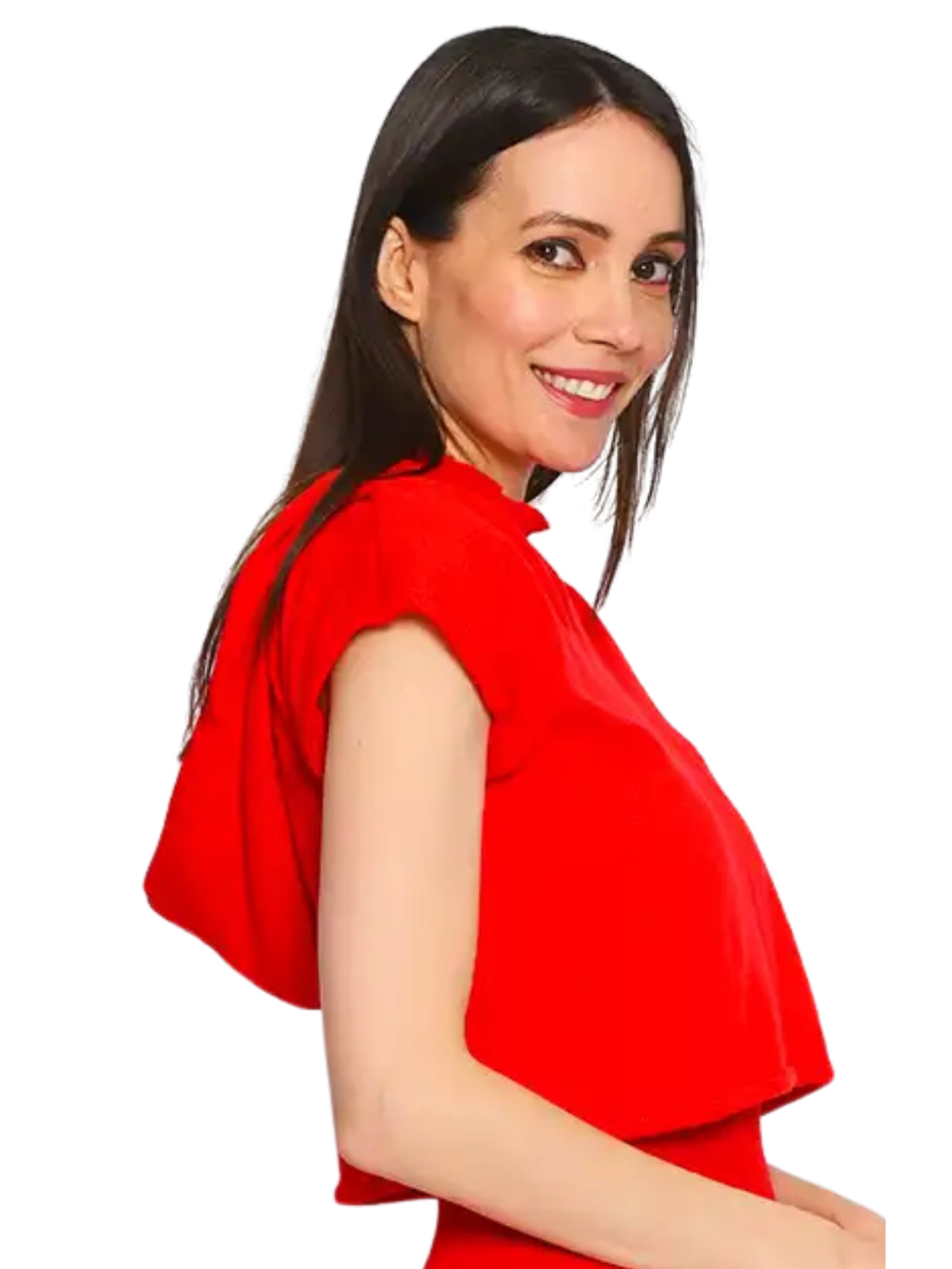 Süel knitwear Knitted top 'Hanna Hoodie' in Red: front