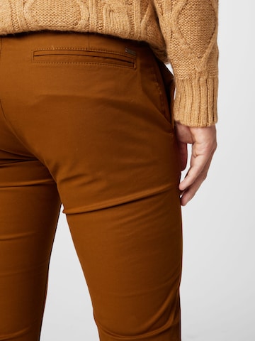 TOM TAILOR Regular Chino Pants in Brown