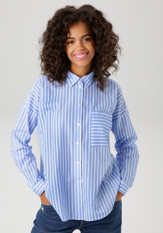 Aniston CASUAL Bluse in Blau: Vorderseite