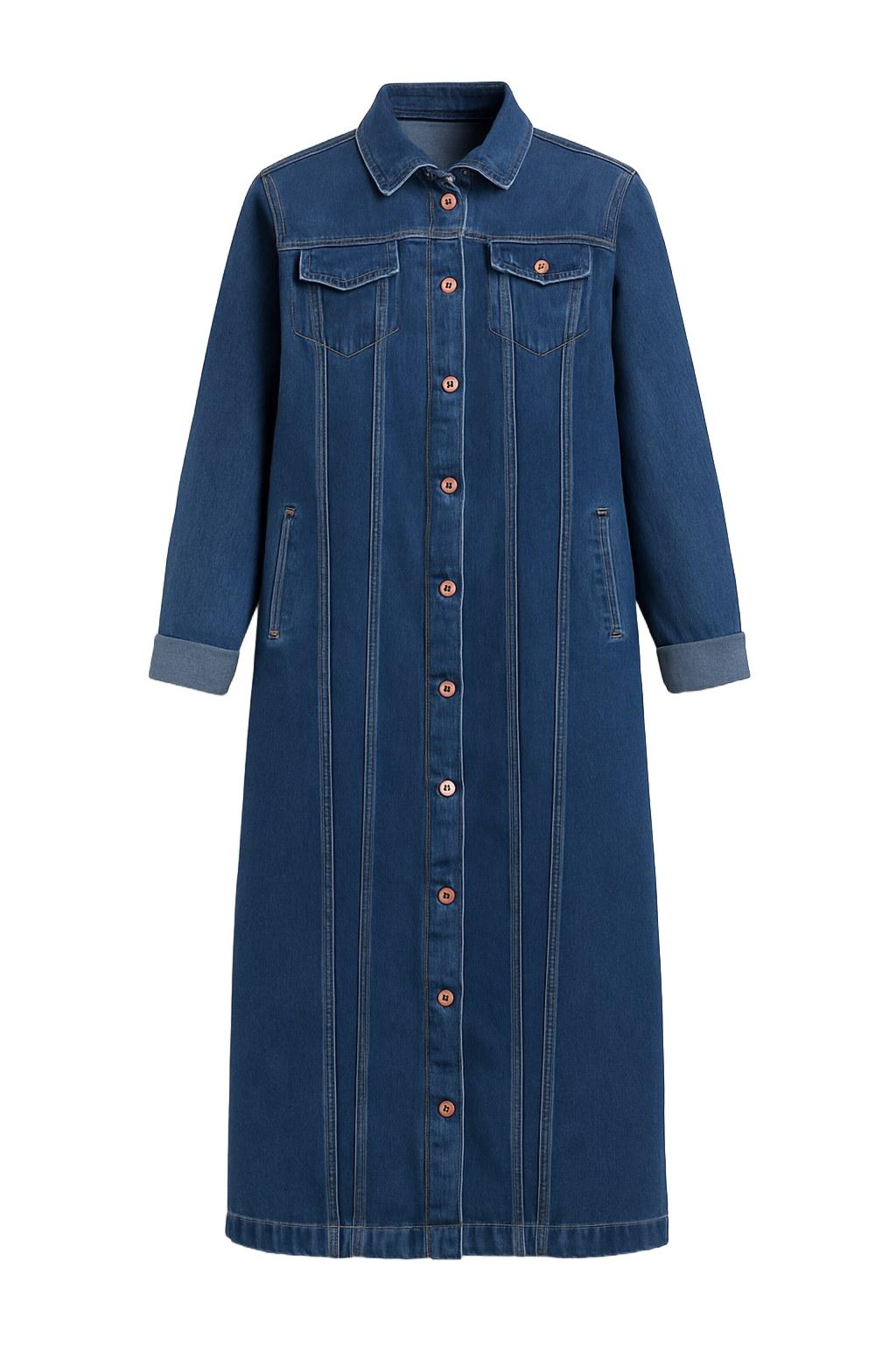 MODAMIHRAM Blousejurk 'Abaya' in Blauw: voorkant