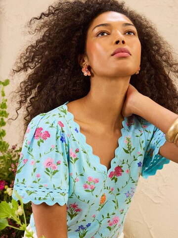 T-shirt love & roses en bleu