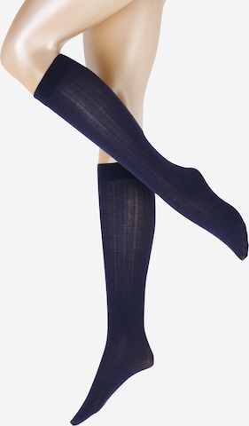 Swedish Stockings Kniekousen 'Freja' in Blauw: voorkant