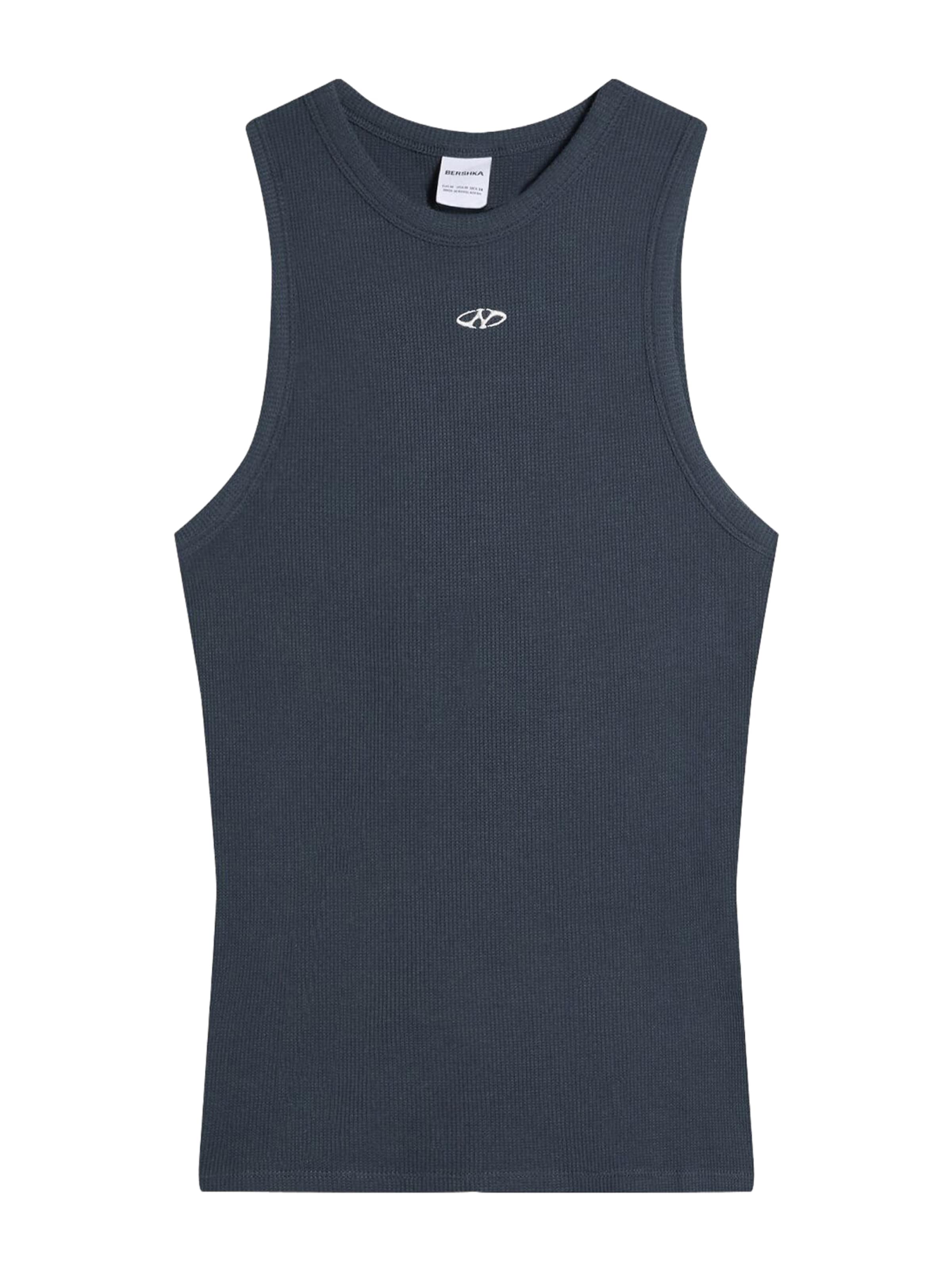 Tricou de la Bershka pe albastru: față