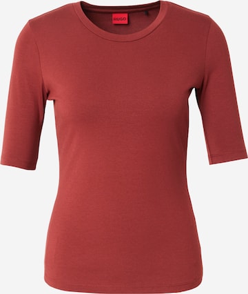 HUGO - Camiseta 'Darnelia' en marrón: frente