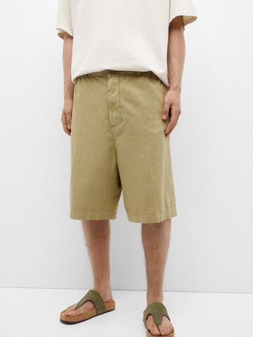 Regular Pantalon chino Pull&Bear en vert : devant