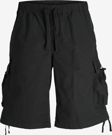 Loosefit Pantalon cargo 'ZAYN' JACK & JONES en noir : devant