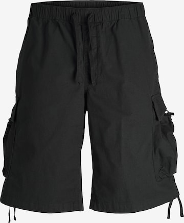 JACK & JONES Loose fit Cargo trousers 'ZAYN' in Black: front