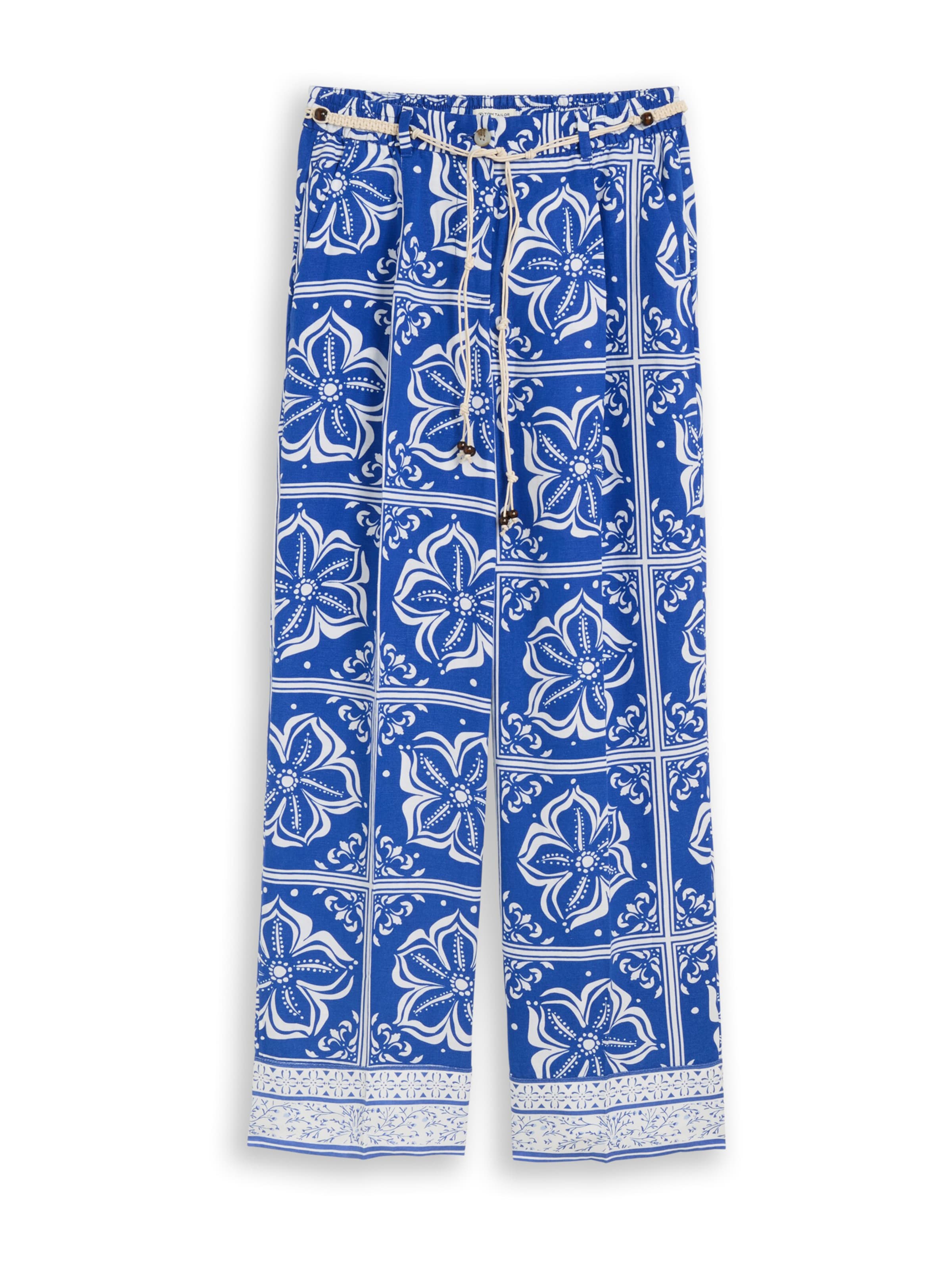 TOM TAILOR - Loosefit Pantalón plisado en azul: frente