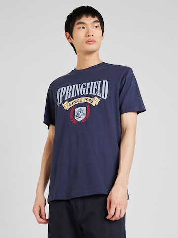 T-Shirt Springfield en bleu : devant
