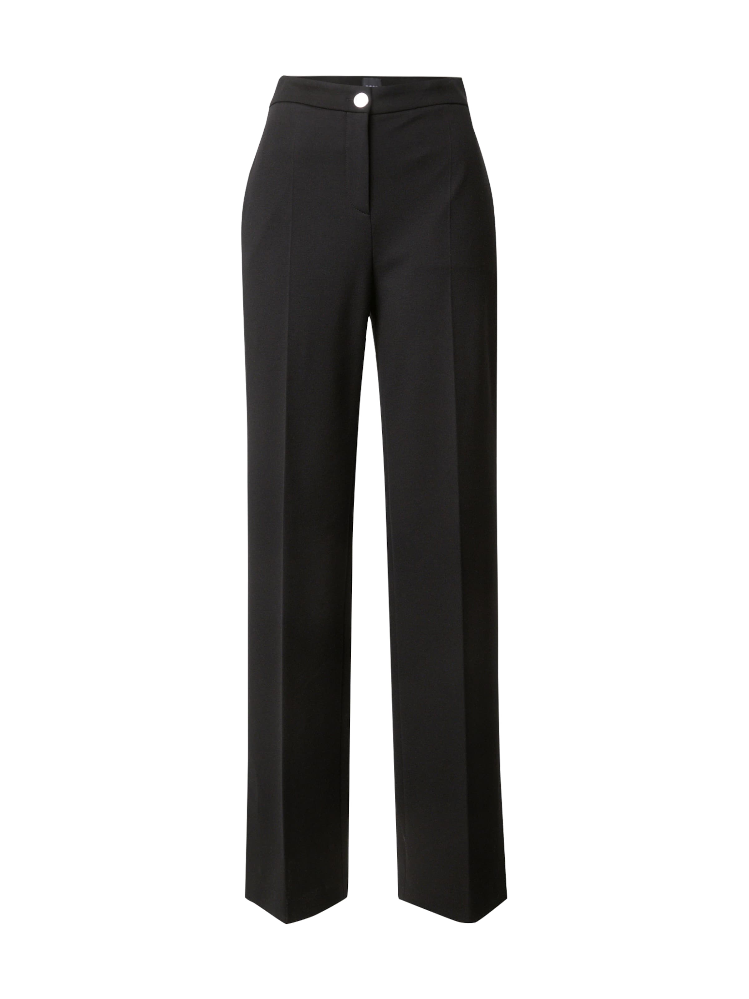 BOSS - Loosefit Pantalón plisado 'Tilda7' en negro: frente