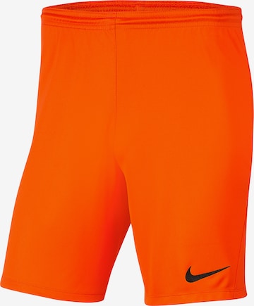 regular Pantaloni sportivi 'Dry Park III' di NIKE in arancione: frontale