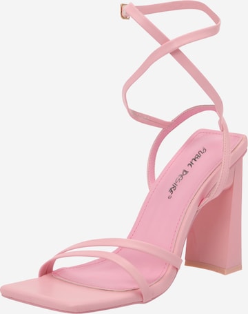 Public Desire - Sandalias con hebilla 'IVES' en rosa: frente