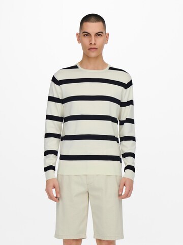 Pullover 'WYLER' di Only & Sons in bianco: frontale