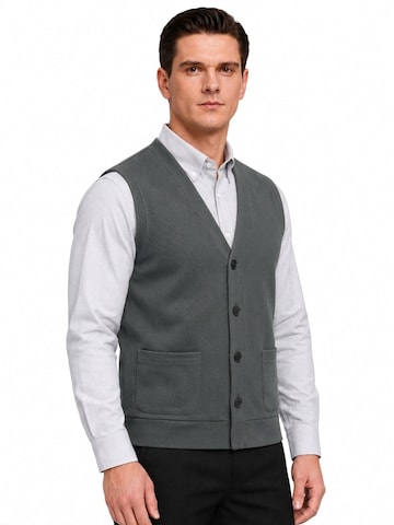 ALLTHEMEN Strickjacke 'Schräglicht'‌‌‌‌‌ in Grau