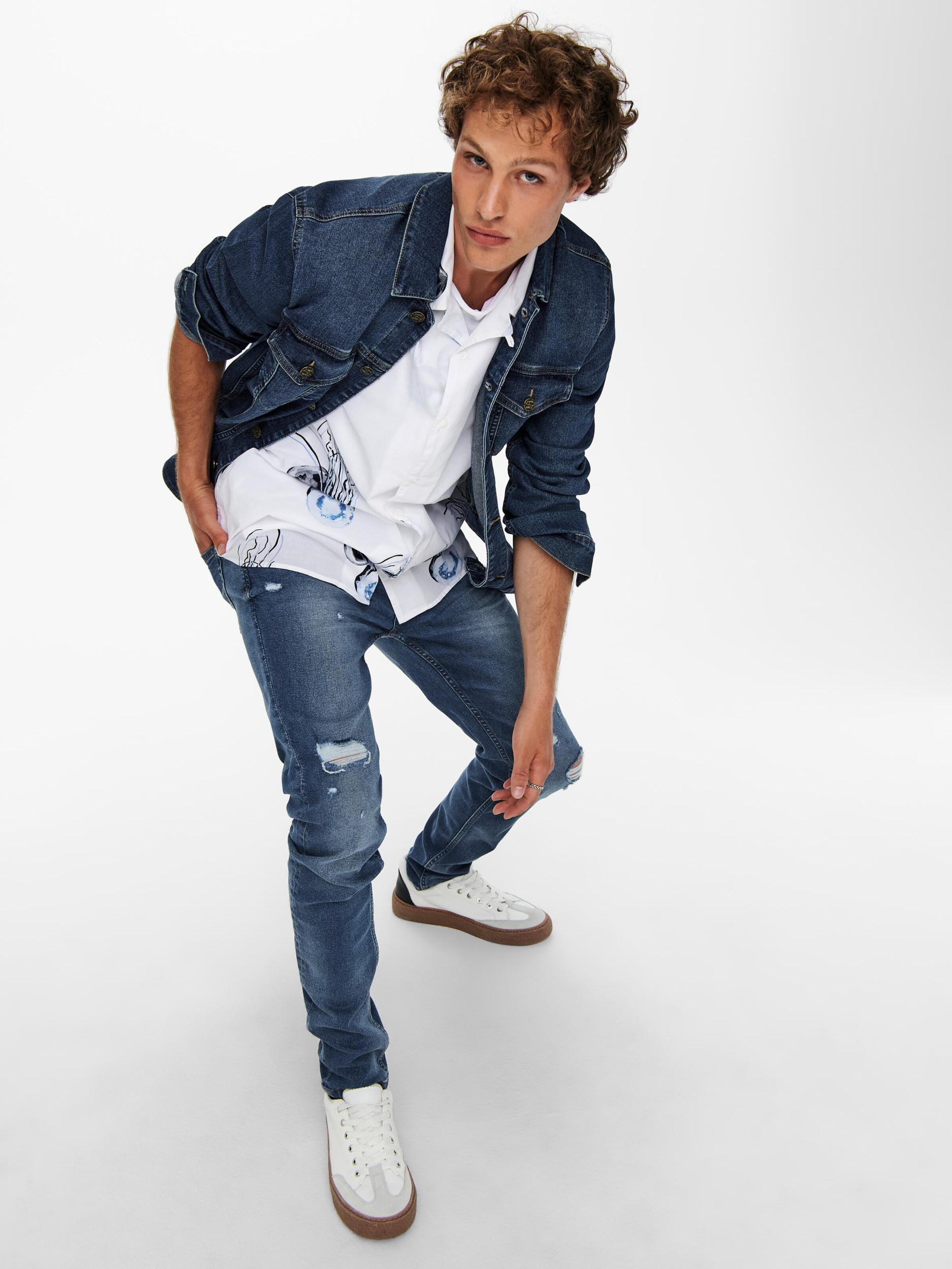 Männer Jacken Only & Sons Jacke 'Come' in Blau - WT34085 Männer Jacken Only & Sons Jacke 'Come' in Blau - WT34085
