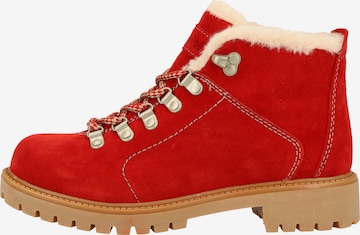 Darkwood Lace-Up Ankle Boots in Red