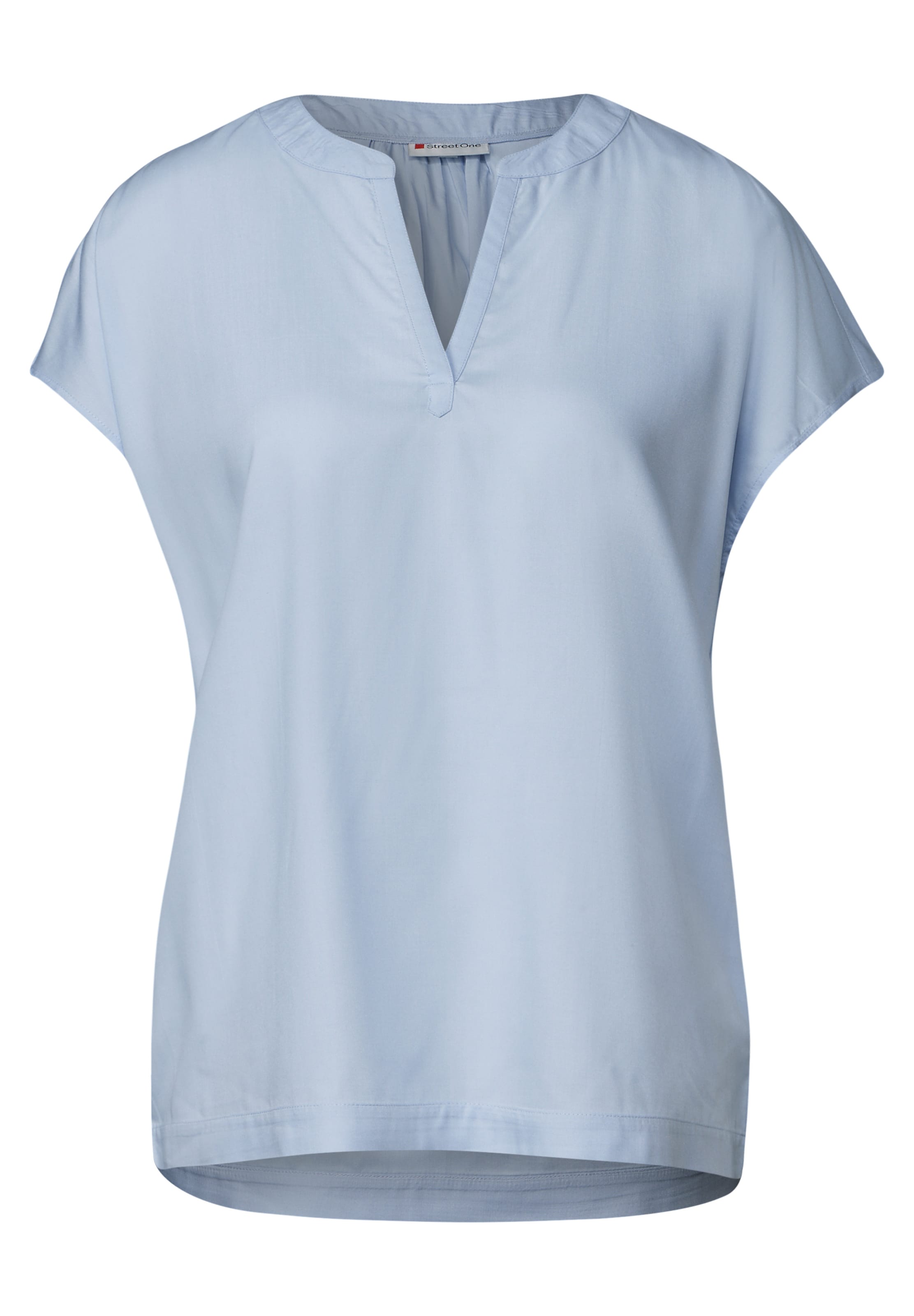 STREET ONE Bluse in Unifarbe in Blau: Vorderseite