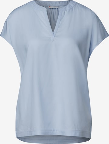 STREET ONE Bluse in Unifarbe in Blau: Vorderseite