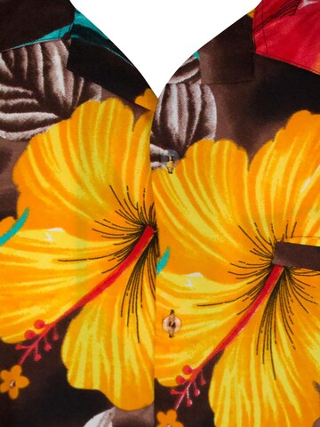King Kameha Shirt 'Big Flower' in Brown