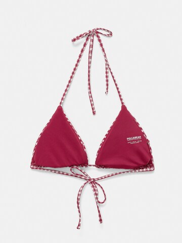 Pull&Bear Trojuholníky Bikinový top - Červená
