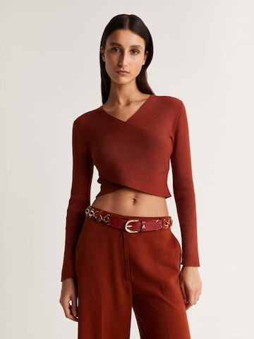 Scalpers Knitted Top in Red: front