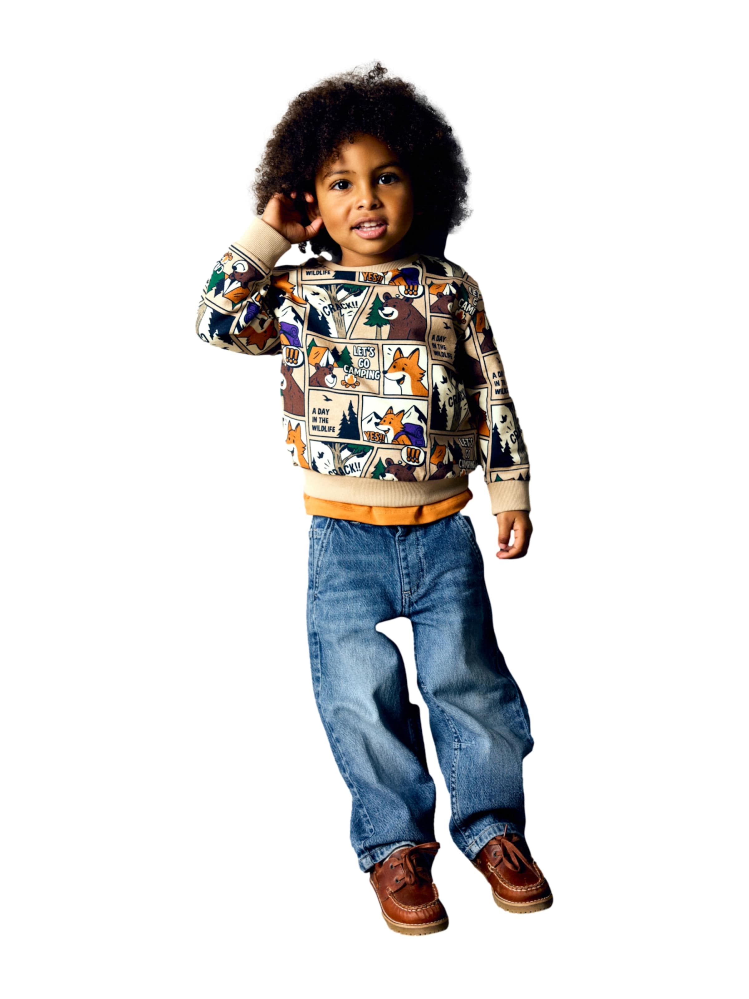 NAME IT Sweatshirt 'NMMOswaldy' in Braun