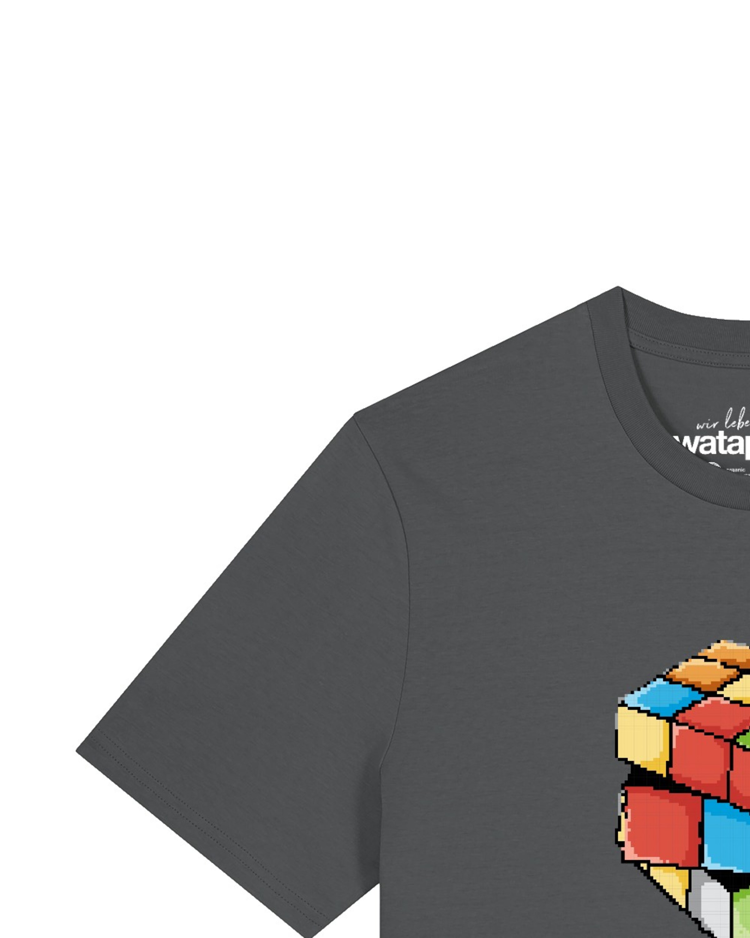 Maglietta 'Pixel Zauberwürfel' di Watapparel in grigio