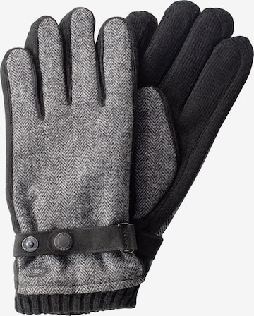 CAMEL ACTIVE Handschuhe mit Lederriemen in Wolloptik in Grau: predná strana