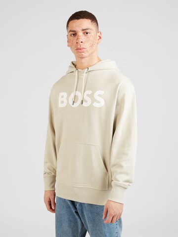 Sweat-shirt BOSS en beige : devant