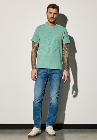 Street One MEN T-Shirt mit Print in Grün