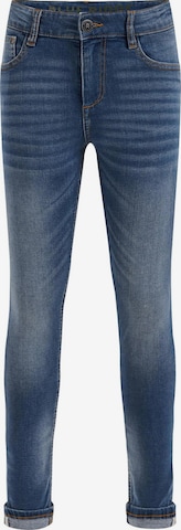 WE Fashion Slimfit Jeans in Blauw: voorkant