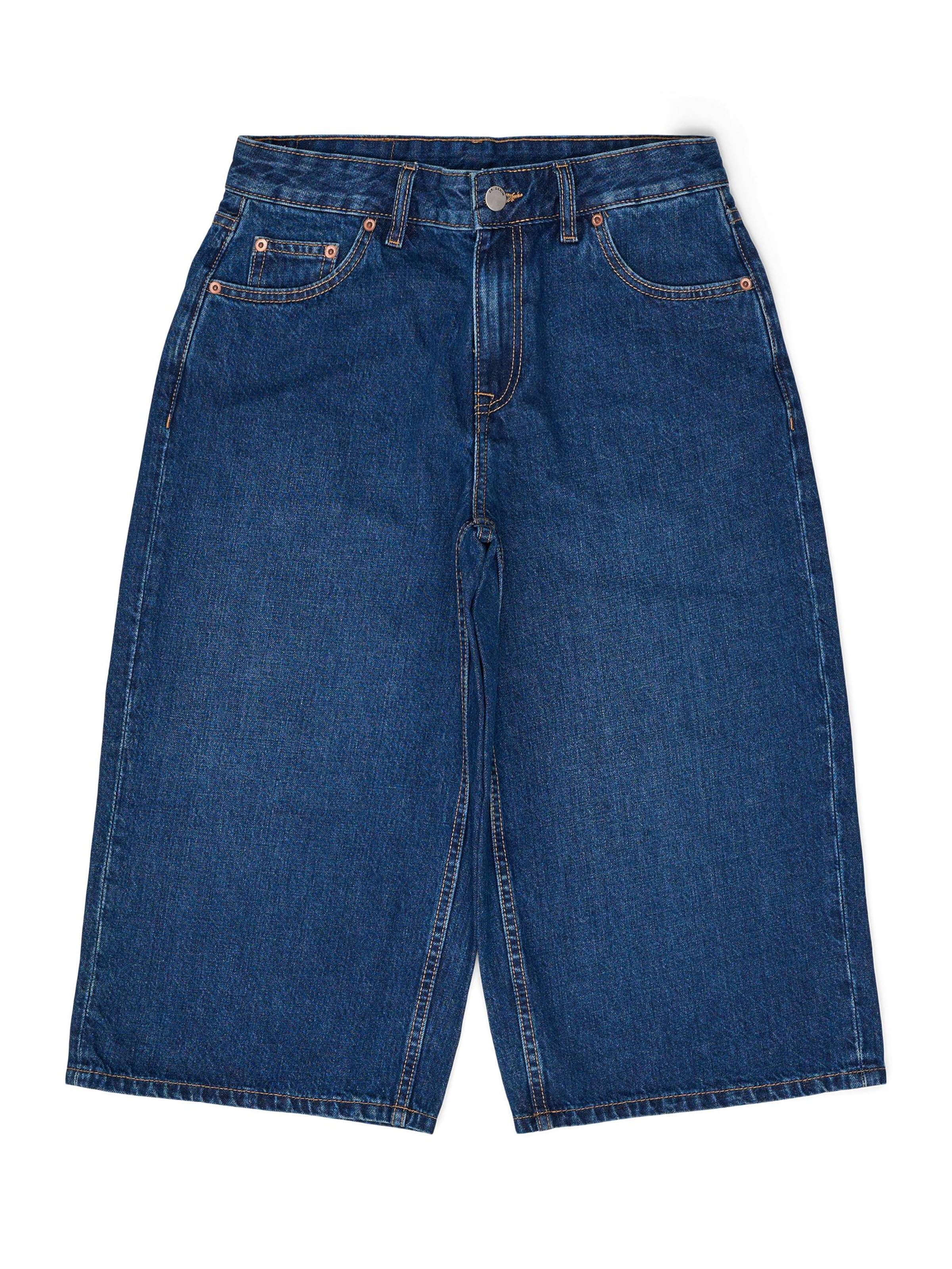 Dr. Denim Loosefit Jeans 'Dace Mid Wide Capri' in Blauw: voorkant